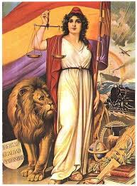 Mujer rodeada de leones